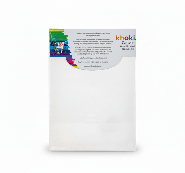 Khoki A4 Wood Mounted Canvas for Oil, Acrylic &amp; Watercolor Painting
