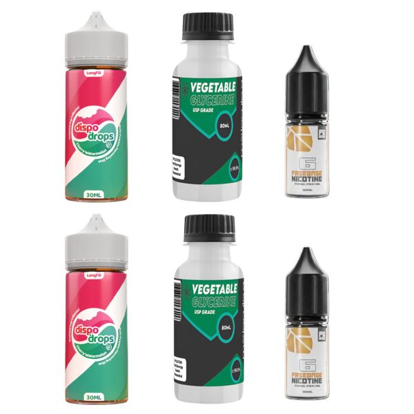 Dispo Drops Longfill Combo 120ml - Cherry Watermelon - 6mg (2 Pack)