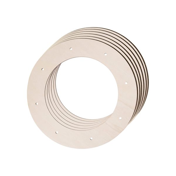 6Piece Unfinished Wooden Wreath Hoops Craft Floral Hoop Rings for DIY Decor