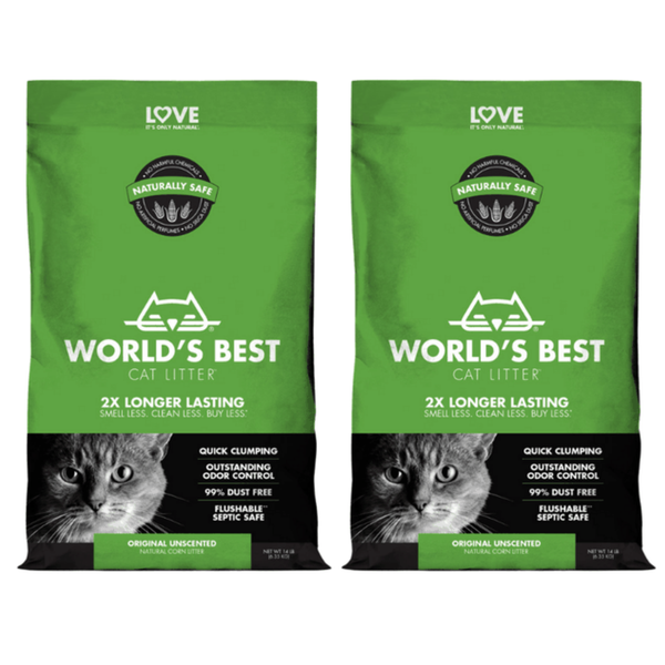 World's Best Cat Litter-Clumping - 12.7 kg -2 Pack -Dust Free,Odour Control