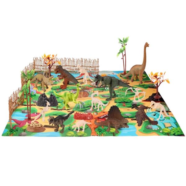 Dinosaur Base Activity Play Mat with Toy Models - STEM Toys for Boys