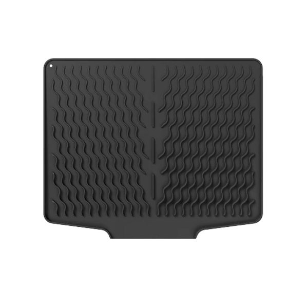 QKTNIUBI Black Silicone Utensil Draining Mat