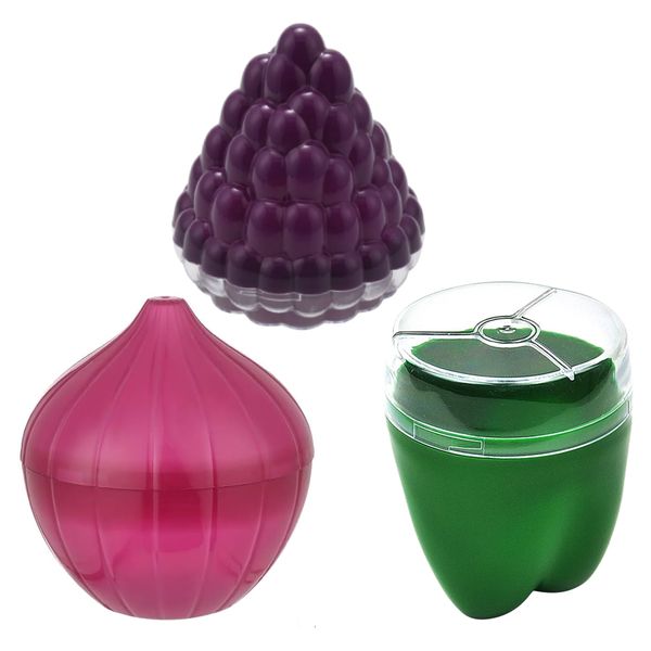 Kitchen Fruits &amp; Vegetable Shaped Plastic Storage Containers 3pcs - Special