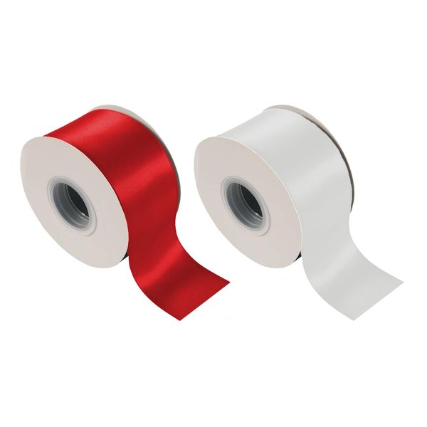 Solid Satin Ribbon - Premium Quality - 50mm Width - Pack of 2x30m