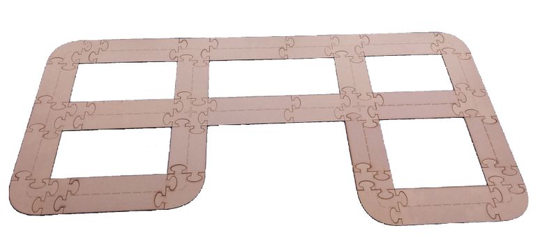 Wooden Puzzle Track Interlocking Wooden Puzzle Set - 35-Piece