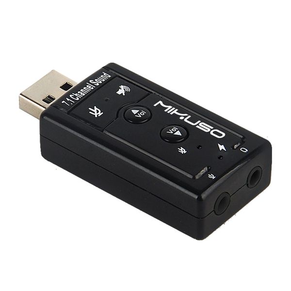 Mikuso USB Sound Card with Headphones &amp; Microphone Jack - USB 7.1