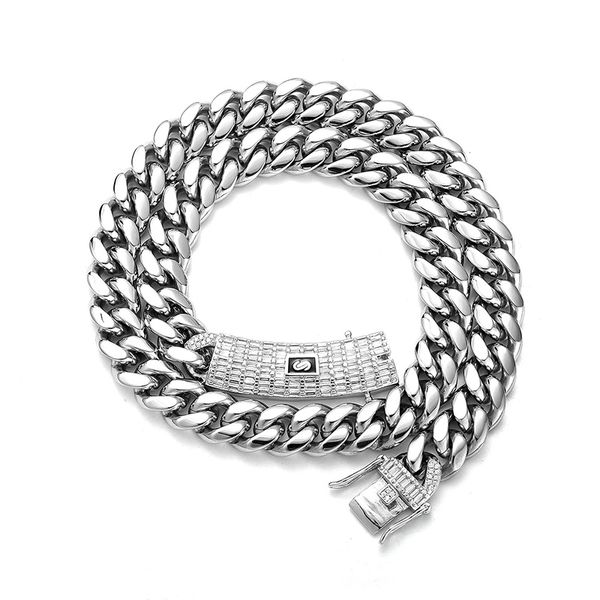 Baguette Iced Out VVS Cuban Link Necklace for Men