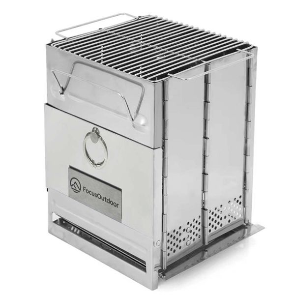 FocusOutdoor Large Stainless Steel Portable Folding Camping Stove