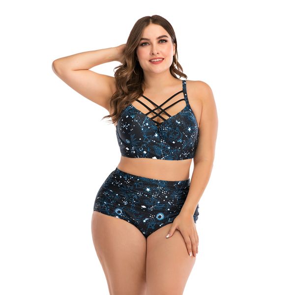 Iconix Plus Size Fantastic Blue Bikini