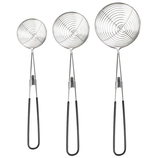 3-Piece Set of Round Hot Pot Spider Skimming Spoon Set, Mesh