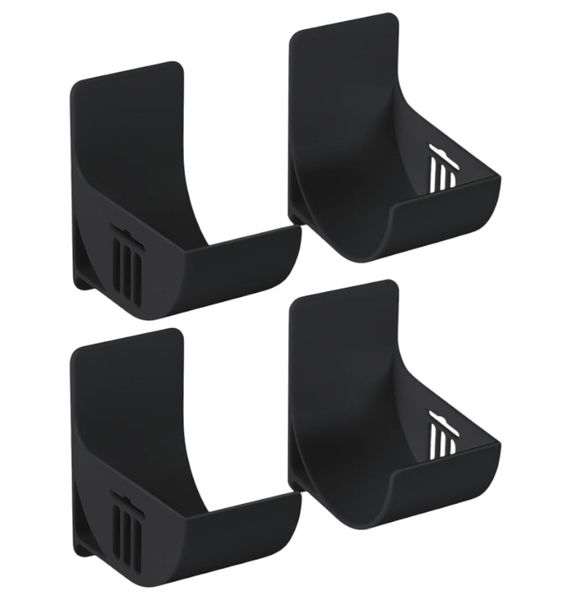 2 Piece - Wall-Mounted Plastic Bag Dispenser &amp; Holder - Black