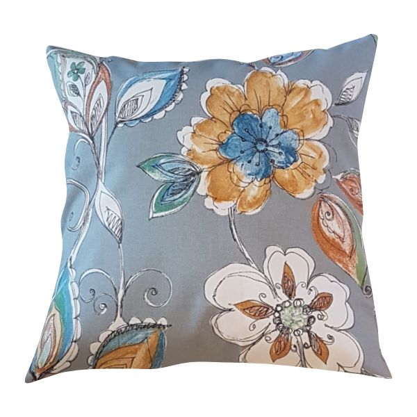 Flower Scatter cushion/pillow (grey) cover