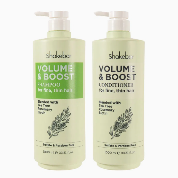 Shakebar Volume &amp; Boost Shampoo and Conditioner 1L - For fine, thin hair