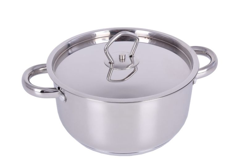 Tissolli Saphire Silver Stainless Steel Casserole With Lid - 18cm
