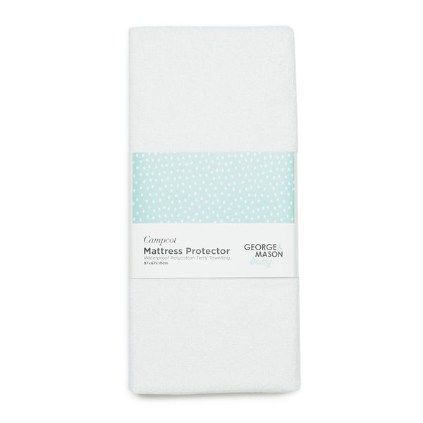 George &amp; Mason Baby - Towelling Waterproof Mattress Protector - Standard Camp Cot