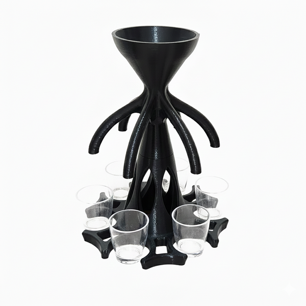 Shooter Dispenser with 6 Glasses - 2-Piece Design