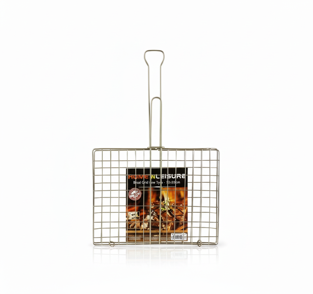 Home n Leisure Rectangular Braai Grill with Fixed Handle, 41 x 31 cm