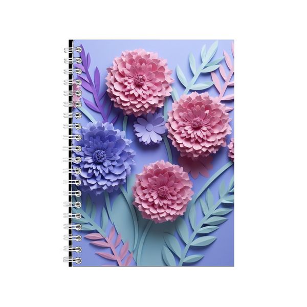 Purple And Blue Bachelor Button Notebook Gift Idea A4 Notepad Pad 104
