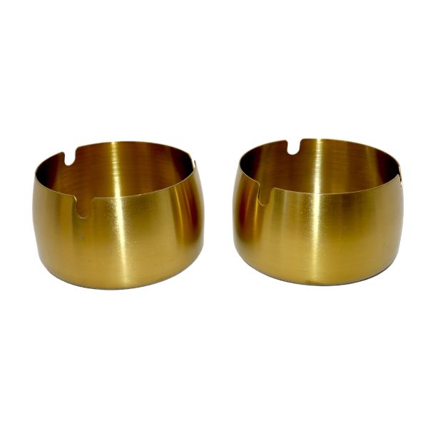 Stainless Steel Ashtray Windproof And Drop-Proof Set of 2 (5x8cm)