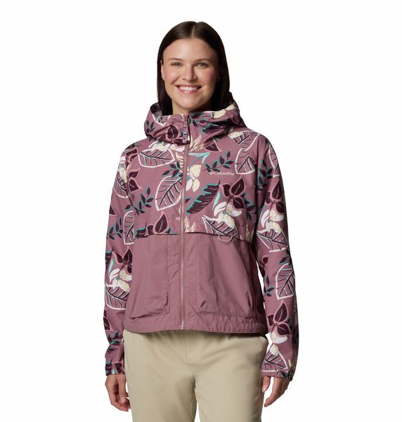 Columbia Women's Spire Valley Printed Windbreaker Pastel Fig