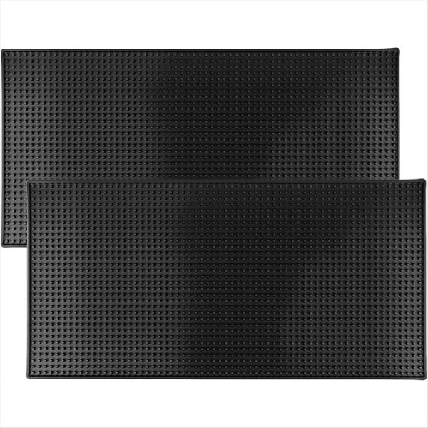 Rubber Bar Mat, 2 Pack 24" X 12" Heavy-Duty Non-Slip Bar Mat, Extra Large D