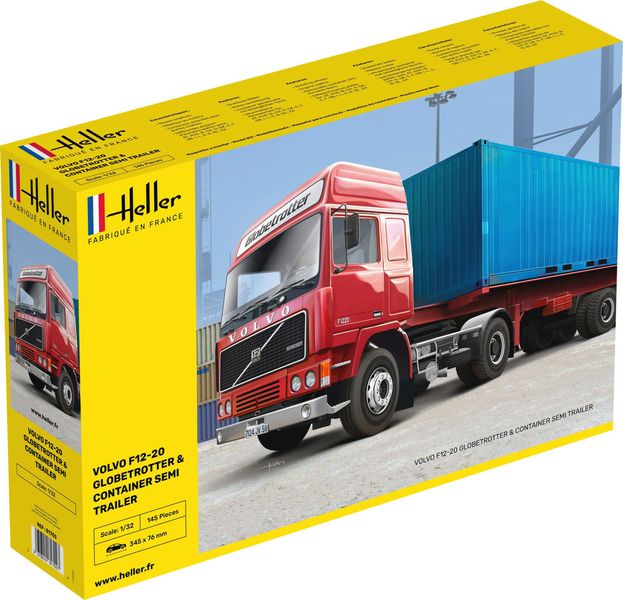 Heller 1/32 F12-20 GLOBETROTTER &amp; CONTAINER SEMI TRAILER Kit