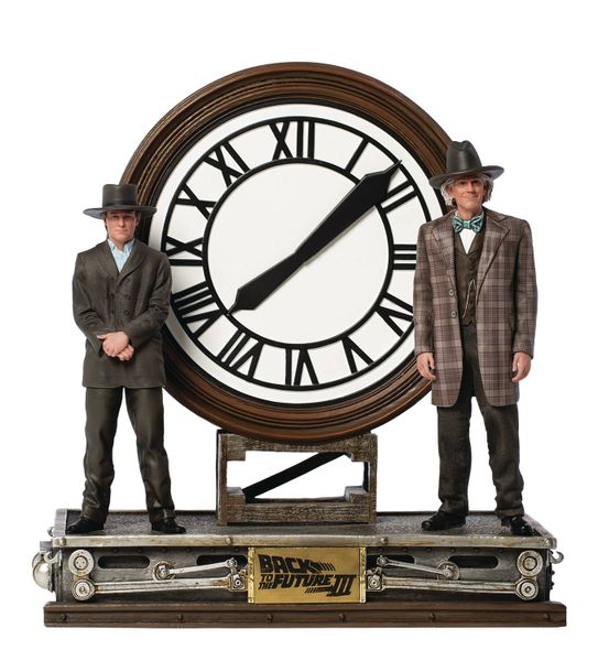 Back To The Future Marty &amp; Doc Clock Art Scale 1/10 Statue
