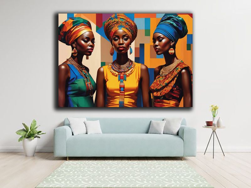 African Sisters Canvas Wall Art