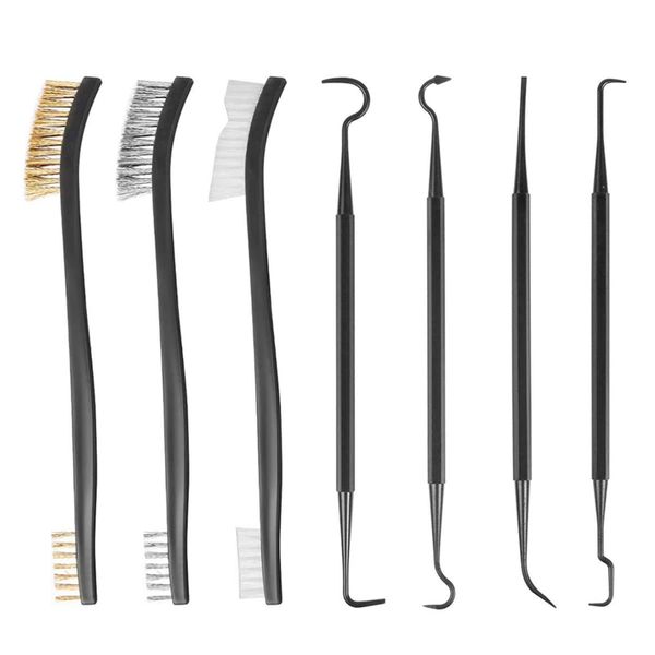 7-in-1 Handy Steel/Nylon/Brass Brush Scrub Set for Cleaning Paint/Rust/Dirt