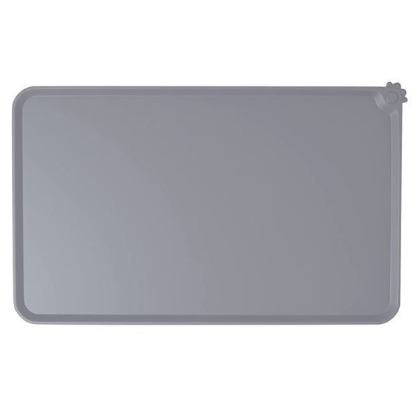 Silicone Waterproof Pet Feeding Mat Placemat -55x38cm-Grey
