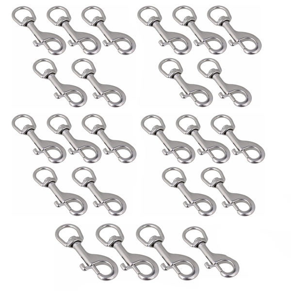 24 Piece 15 x 77mm Stainless Steel Swivel Bolt Snap Hooks