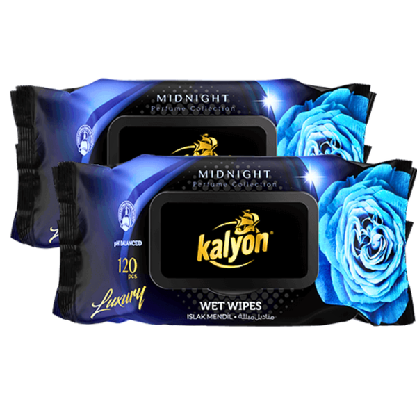 Kalyon 120s Personal Care Luxury Wet Wipes With Lid, Midnight, Value Pack
