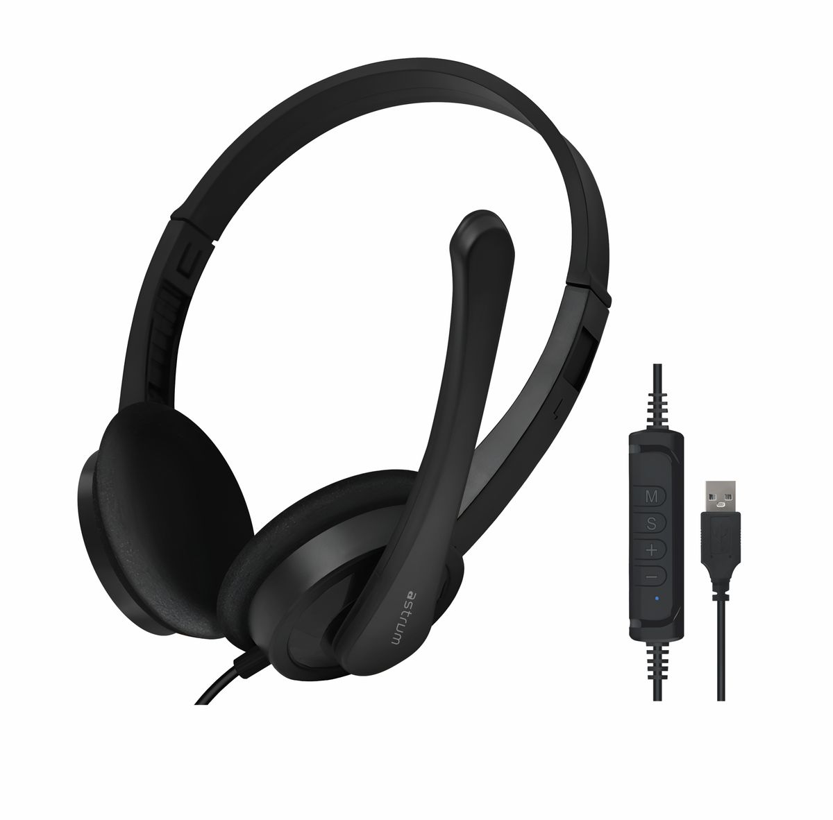 Astrum On-Ear Wired USB Headset with Rotating Mic for Chat & Gaming ...