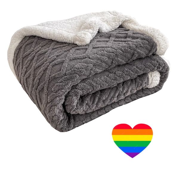 Home Thick Super Soft Fluffy Flannel Throw Winter Blanket &amp; Sticker