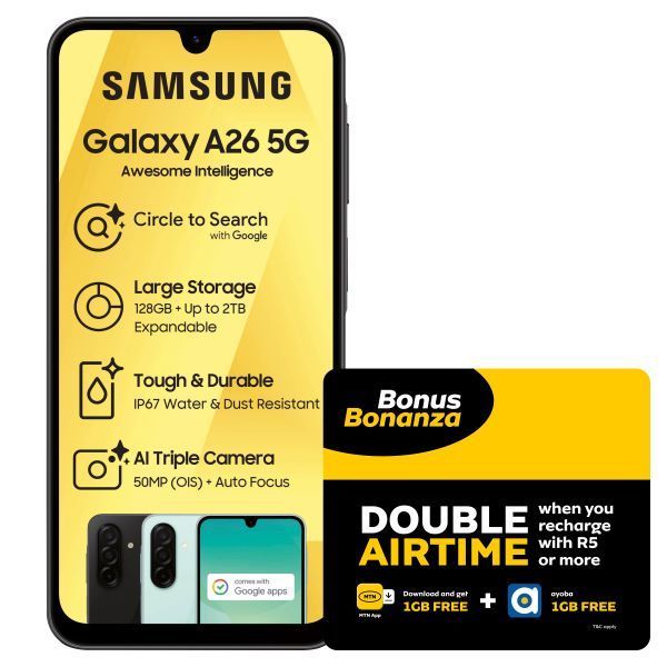 Samsung Galaxy A26 5G 128GB Dual Sim - Black + MTN Starter Pack