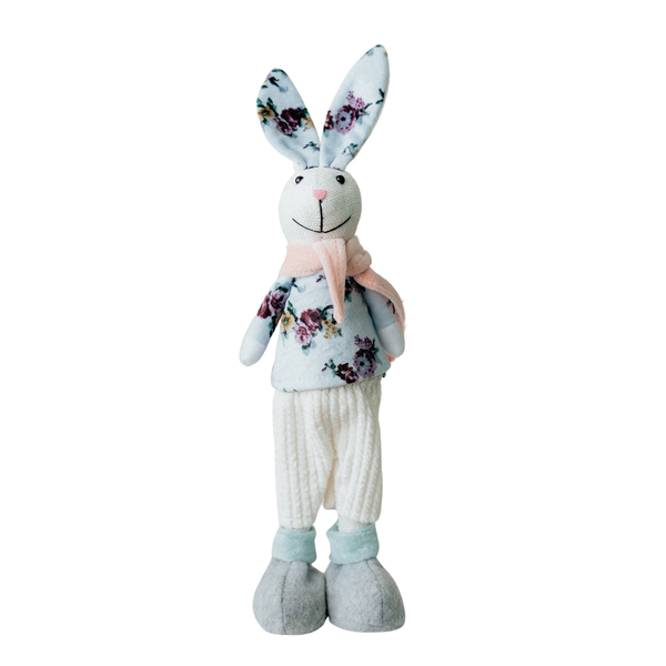 Nordic Scandinavian Easter Bunny Pink &amp; White Rabbit Fabric Decoration 32cm