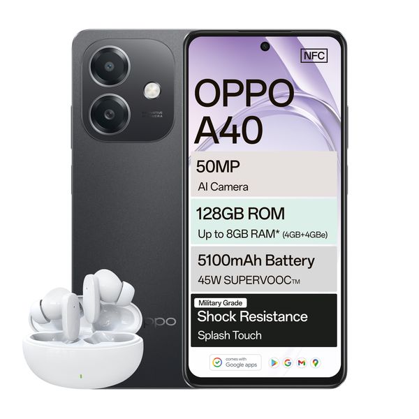 OPPO A40 128GB LTE Dual Sim - Sparkle Black + Buds