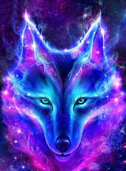 Diamond Painting Crystal DIY Kit_40cm x 50cm–Wolf Illustration MP45 ...