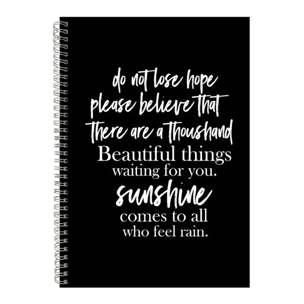 Sunshine A4 Notebook Spiral Lined Motivational Sayings Graphic Notepad 147