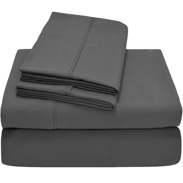 Wonder Towel Luxury Wrinkle Resistant Double Sheet Set 4 pcs Dark Grey 4