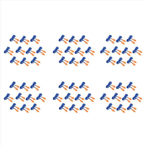 10 Pcs Ear Plugs - Hearing Protection Muffs With Cord Blue Orange