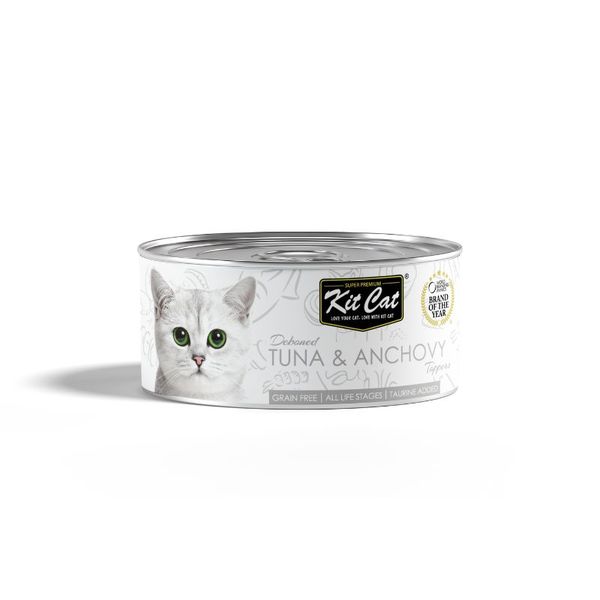 Kit Cat Super Premium Deboned Tuna &amp; Anchovy in Jelly (1 x 80g can)