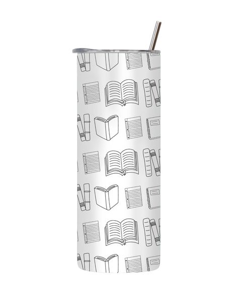 Books 20 Oz Tumbler with Lid Straw Trendy Back To School Graphic Gift 252