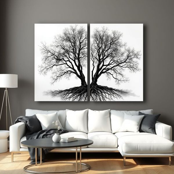Canvas Wall art: 2 Piece Set- Shadows and light