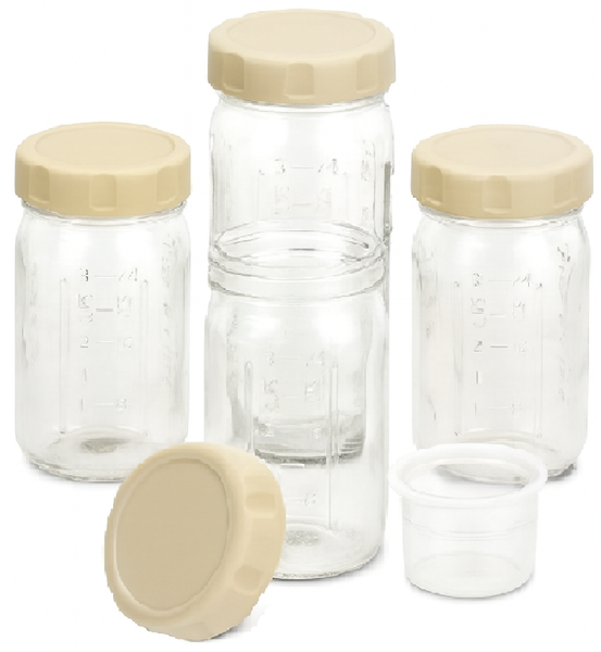 4 Pack Glass Salad Jars with Lids &amp; Dressing Cups. Mason Jars for Meal Prep