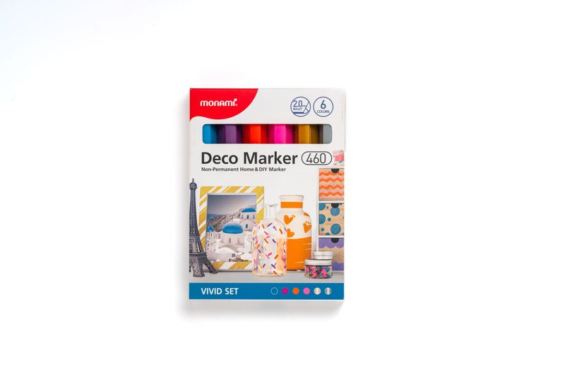 MONAMI Acrylic Deco Marker 460-2mm Nib Vivid 6's