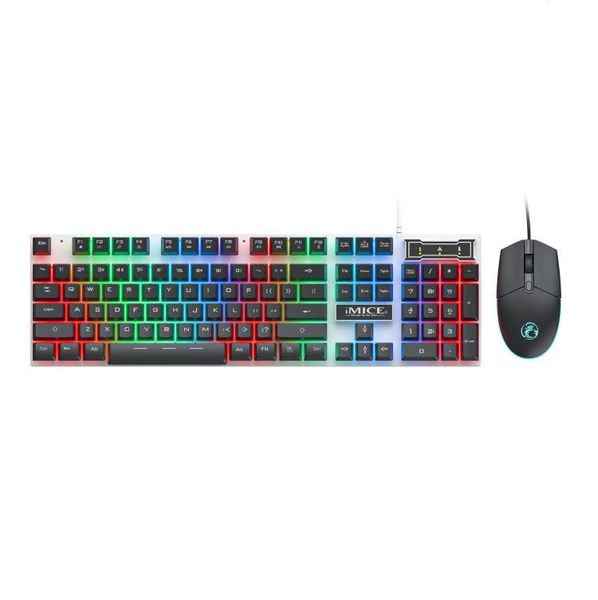 iMice Luminous Gaming RGB Wired Keyboard And Mouse Combo. Black - AN-350