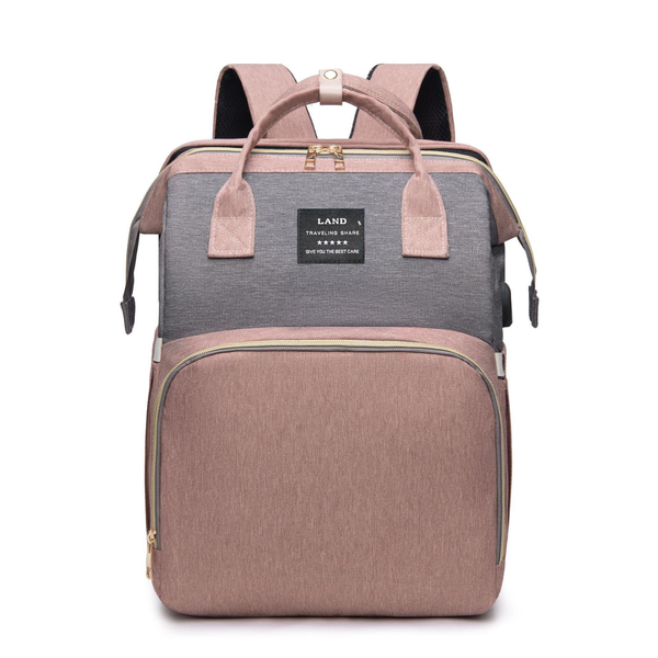 Foldable Diaper Bag Backpack with Portable Baby Bed and Changing Mat