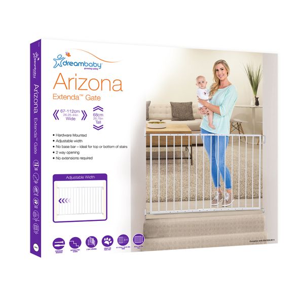 Dreambaby Arizona Extenda Gate - White (67cm to 112cm)