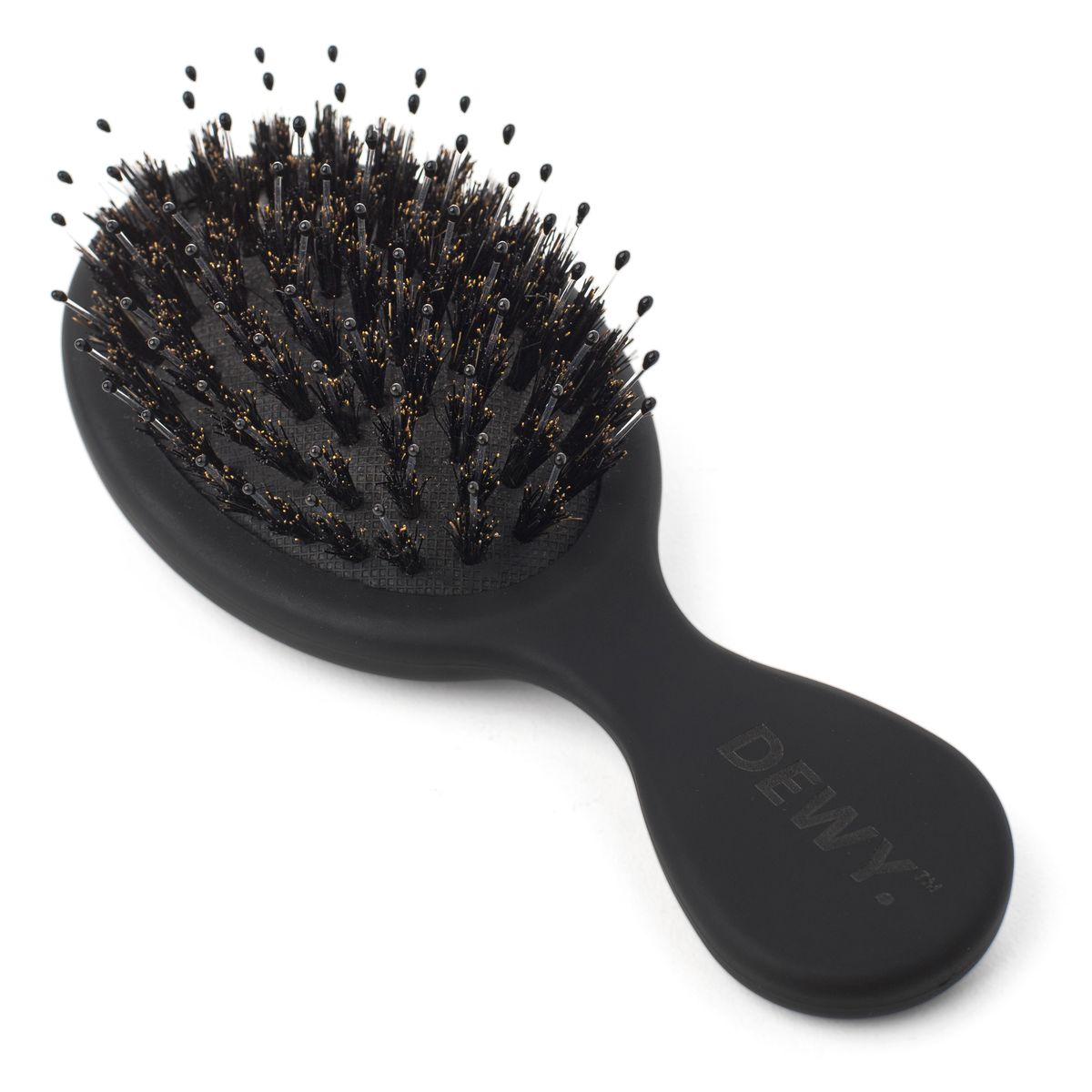 Dewy - Mini Travel Hairbrush (Mixed Quill with Boar Bristle, Black)